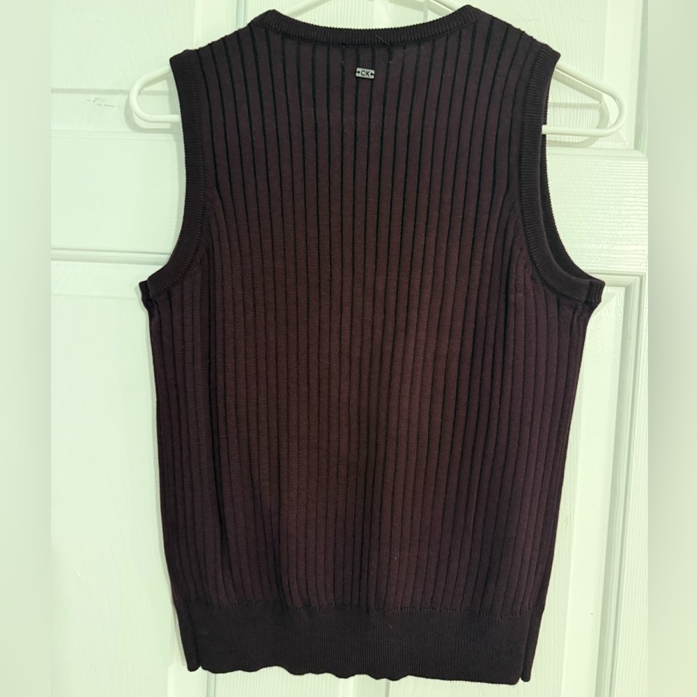 Calvin Klein Dark Plum Sweater Vest - Picture 7 of 7